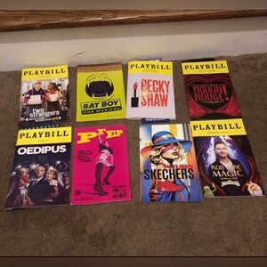 Set of 8 Broadway Playbills -including two mystery playbills